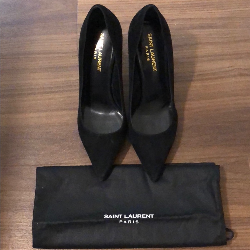 Saint Laurent Suede High Heels Pumps pointed toe